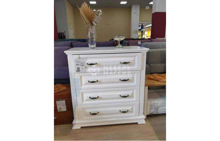 Комод Венеция - 920x900x450 (сосна, цвет: Эмаль белая)